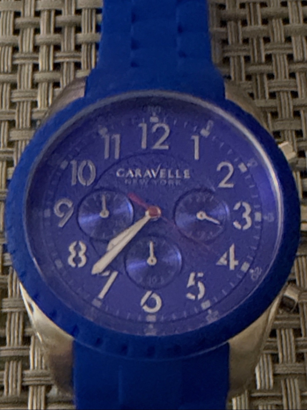 Caravelle Men’s Blue Chronograph Silicone Watch